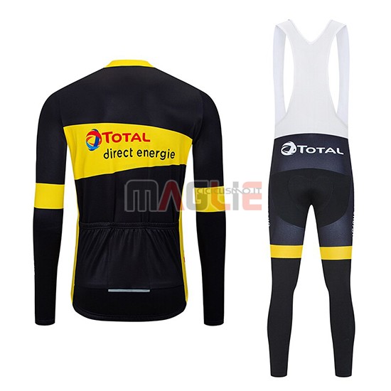 Maglia Direct Energie Manica Lunga 2019 Nero Giallo